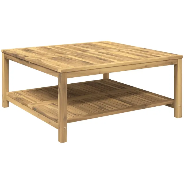 vidaXL Salontafel - Witgewassen - 100,5 - x - 98 - x - 45 - cm - Massief - Acacia - Hout