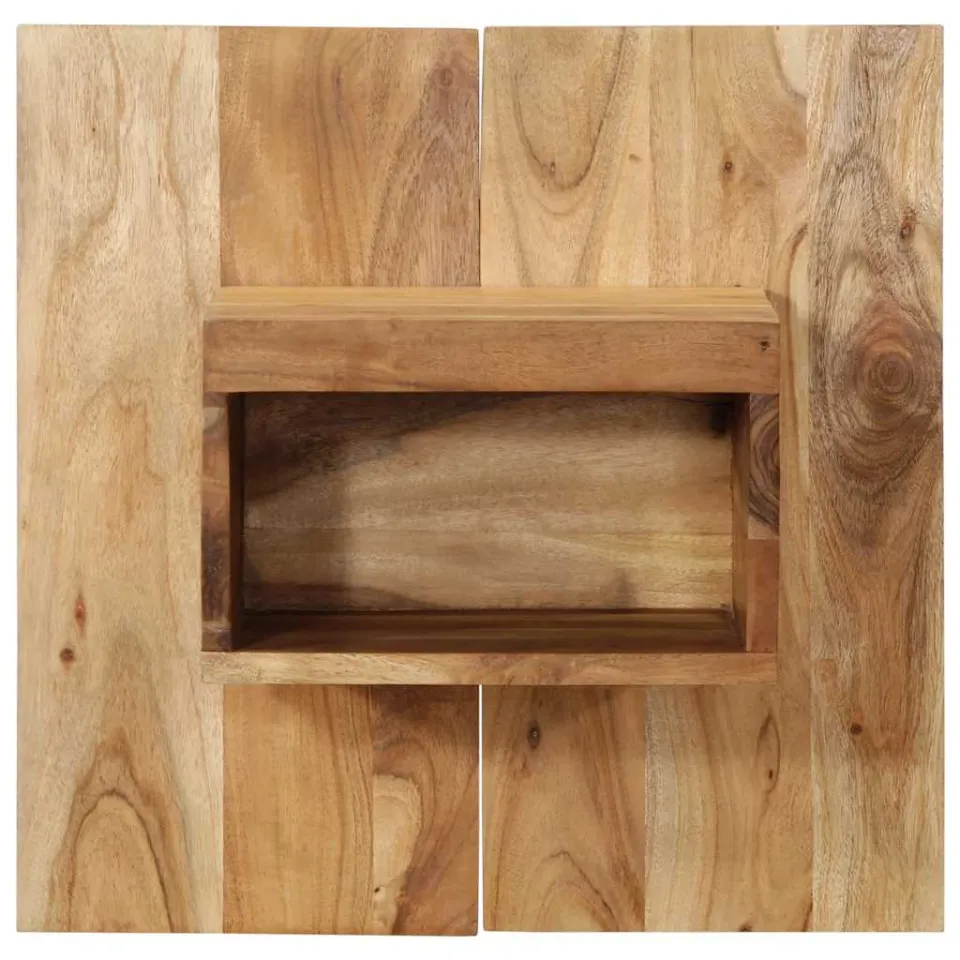 vidaXL Nachtkastje 50x27x50 cm massief acaciahout bruin, foto 2