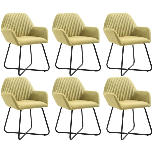 vidaXL Eetkamerstoelen 6 st stof groen