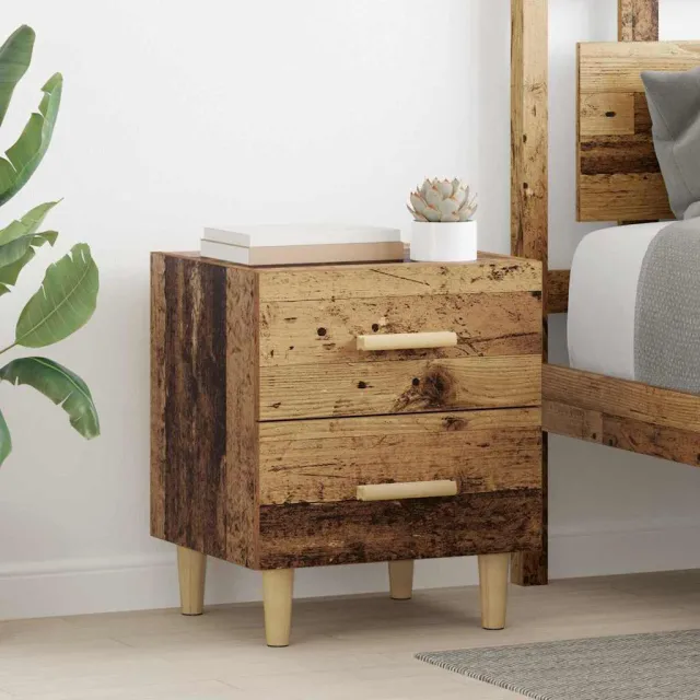 vidaXL Bed kast Oudhout 40 x 35 x 47.5cm Bewerkt hout bruin, foto 2