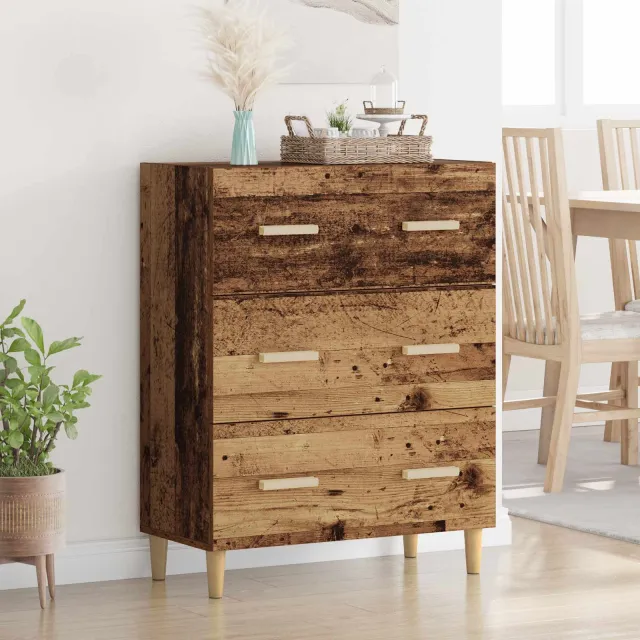 vidaXL Dressoir Oudhout 69,5 x 34 x 90 cm Bewerkt hout bruin, foto 2
