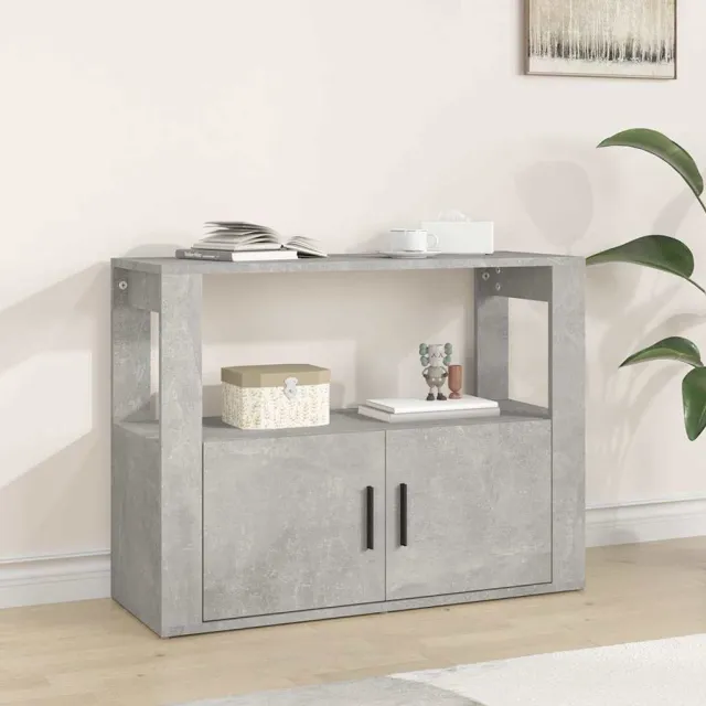 vidaXL Dressoir 80x30x60 cm bewerkt hout betongrijs grijs, foto 2