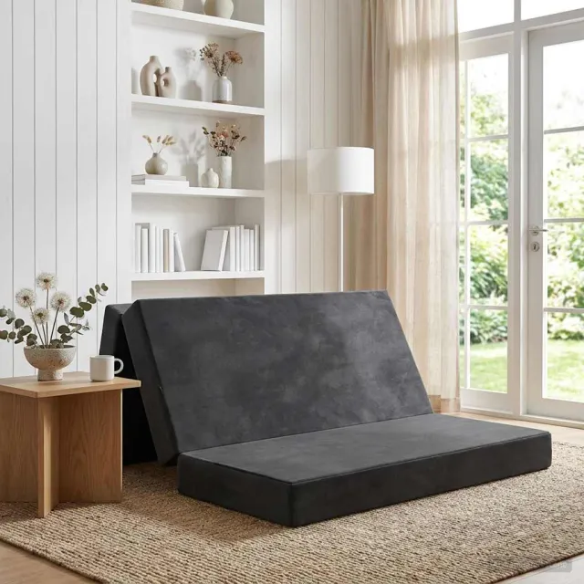 vidaXL Vouwbare Bankbed 120 x 67 x 45 cm Donkergrijs