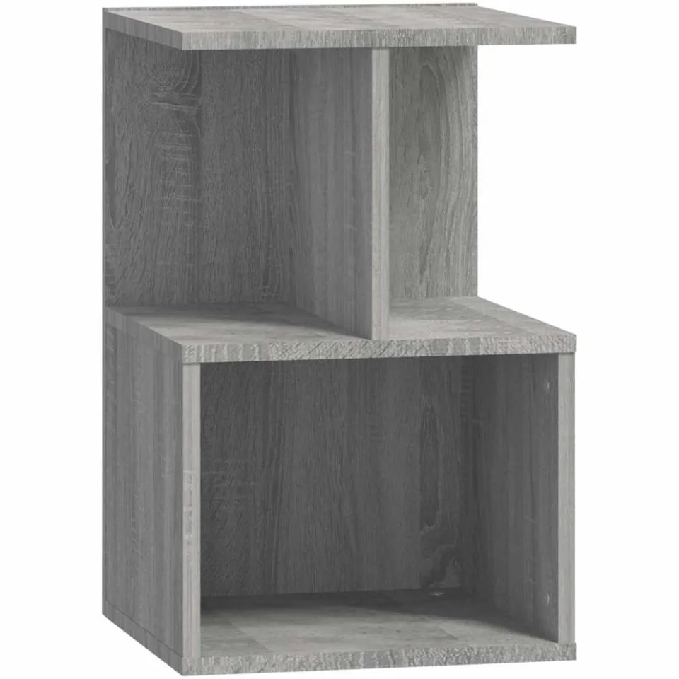 vidaXL Nachtkastje 35x35x55 cm bewerkt hout grijs sonoma eikenkleurig, foto 3
