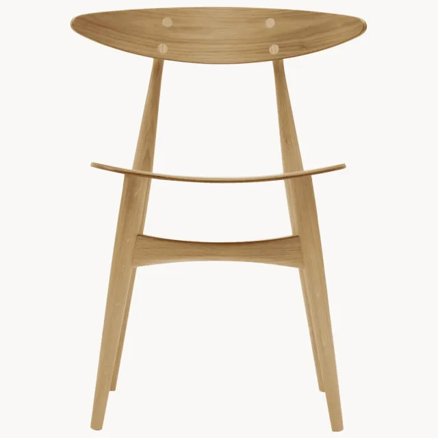Carl Hansen & Søn Eikenhouten eetstoel CH33T Bruin