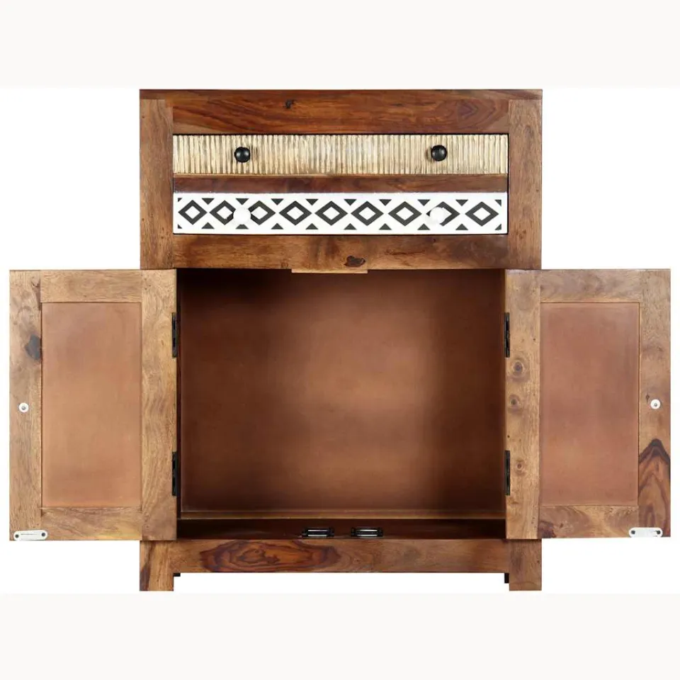 vidaXL Bijzetkast 60x30x75 cm massief acaciahout bruin, foto 3