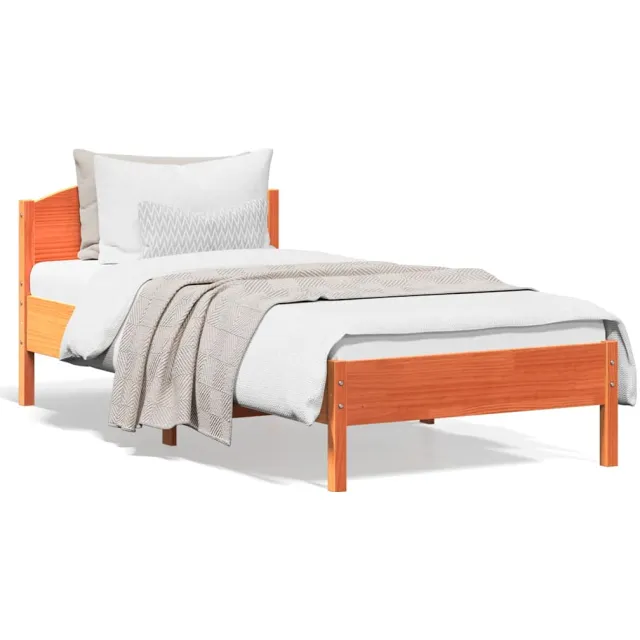 vidaXL Bedframe zonder matras massief grenenhout wasbruin 100x200 cm