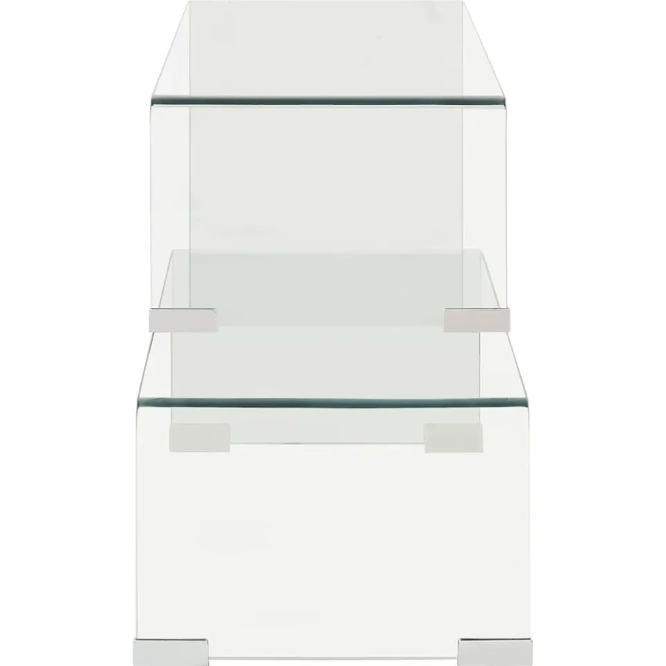 vidaXL 2-delige salontafelset 90x30x20/110x30x40 cm gehard glas Transparent