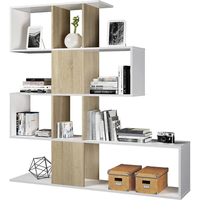 CaliCosy Libreria con 4 livelli e 11 scomparti di archiviazione - H145 cm - Zigzag Houtlook