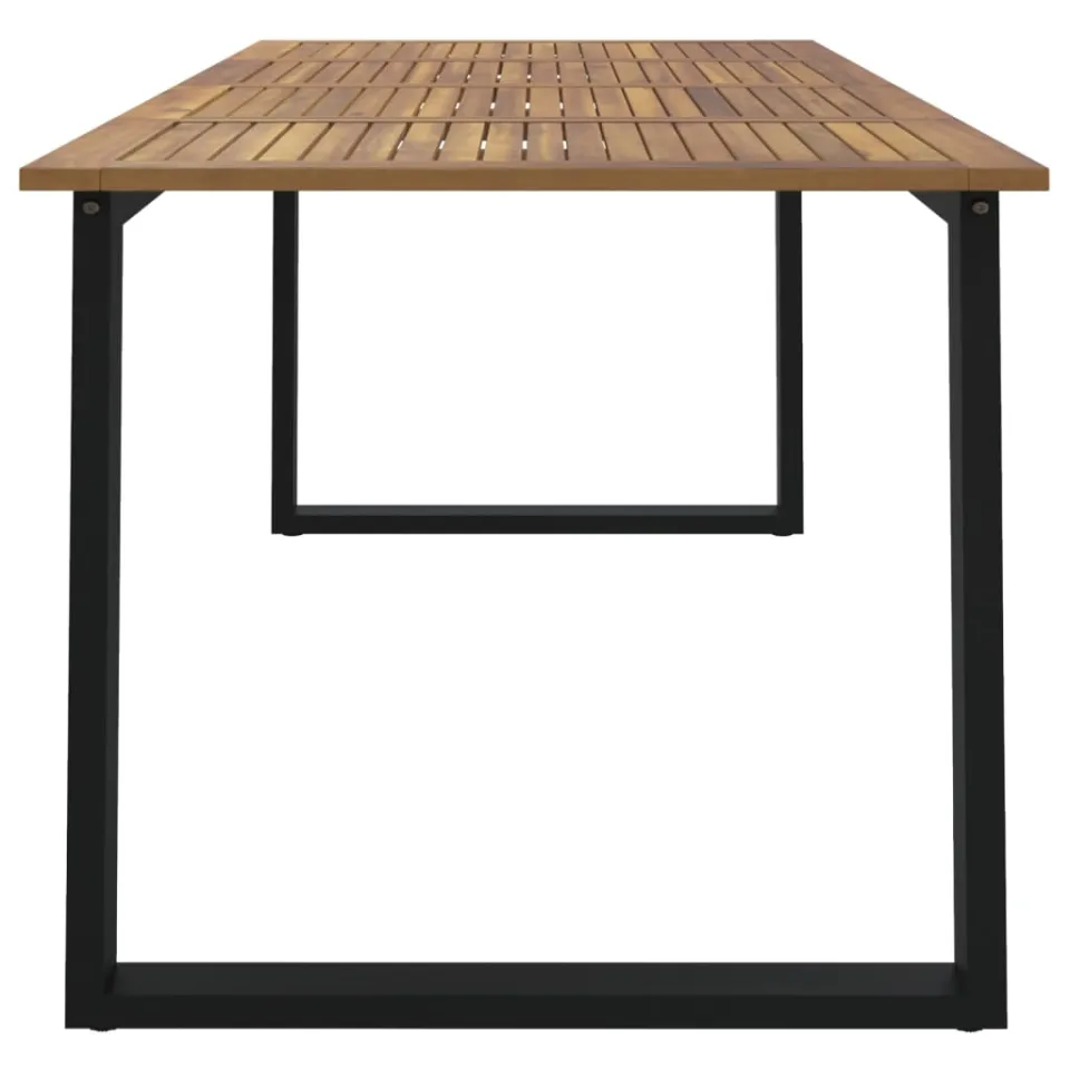 vidaXL Tuintafel met U-vormige poten 180x90x75 cm massief acaciahout bruin, foto 4
