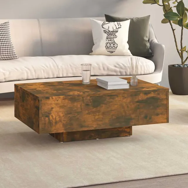 vidaXL Salontafel 85x55x31 cm bewerkt hout gerookt eikenkleurig Bruin