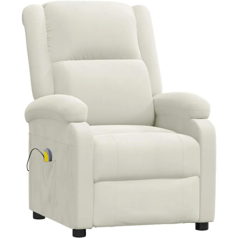 vidaXL Massagestoel fluweel crèmekleurig, foto 3