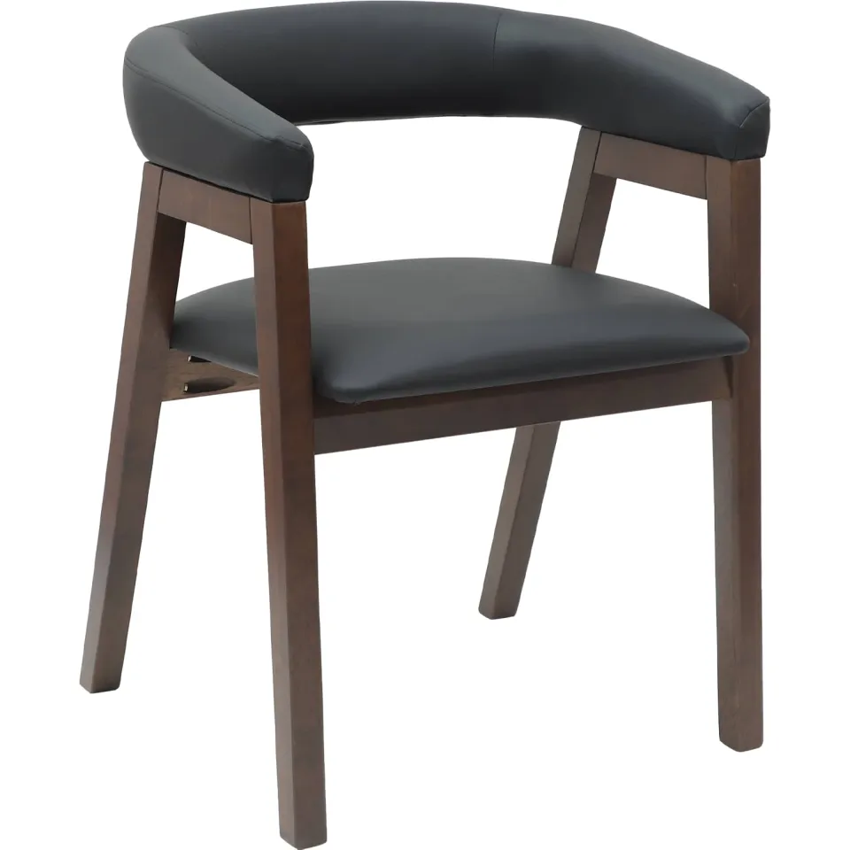 vidaXL Eettafelstoelen 2 st Massief Rubberhout Licht Bruin, foto 4