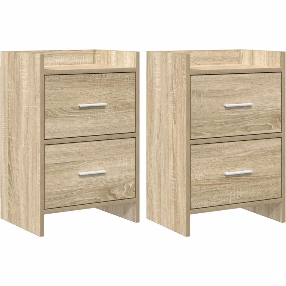 vidaXL Nachtkastjes 2 st Sonoma Eiken 40 x 30 x 60 cm Bewerkt hout, foto 3