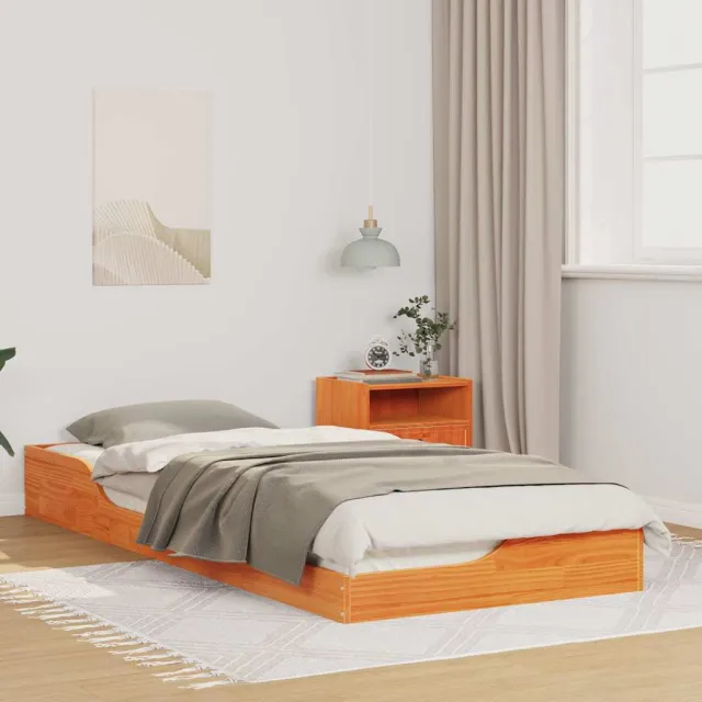 vidaXL Bedframe Wasbruin 80 x 220 cm Massief grenenhout