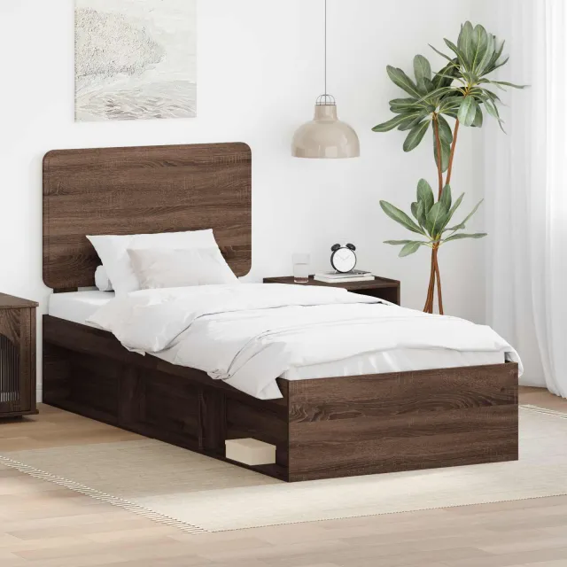 vidaXL Bedframe Bruin Eiken 90 x 200 cm Massief grenenhout