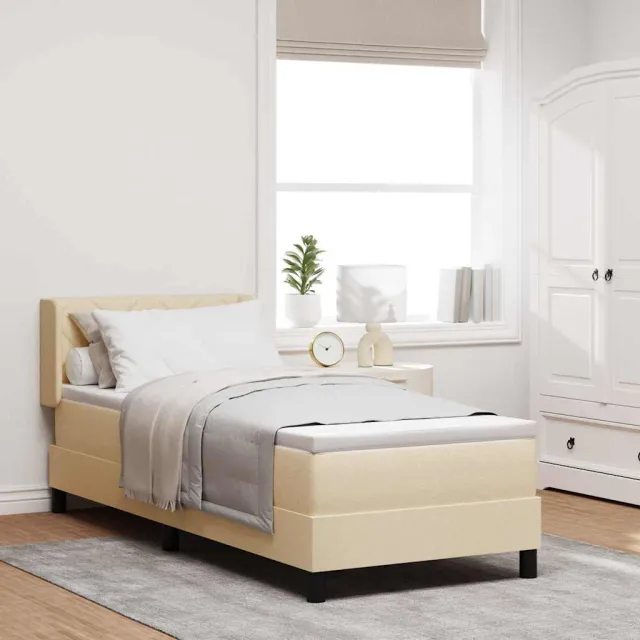 vidaXL Boxspringbed met hoofdeinde Crème 200 x 80 cm Stof