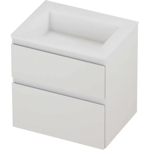 Proline Aristo Badmeubelset Polystone Elegant Zonder Kraangat 60x46x62 cm Glans Wit Glans Wit