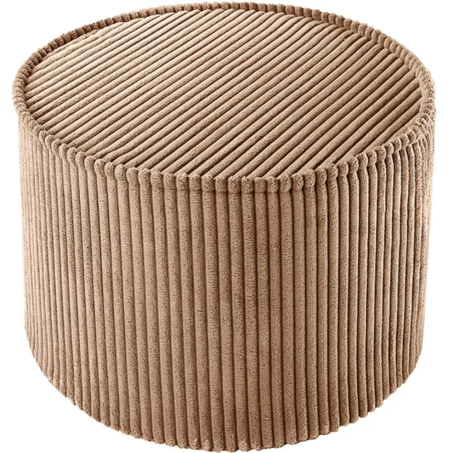 Wigiwama Corduroy Pouffe / Poef - Ø40x25cm - Toffee Bruin