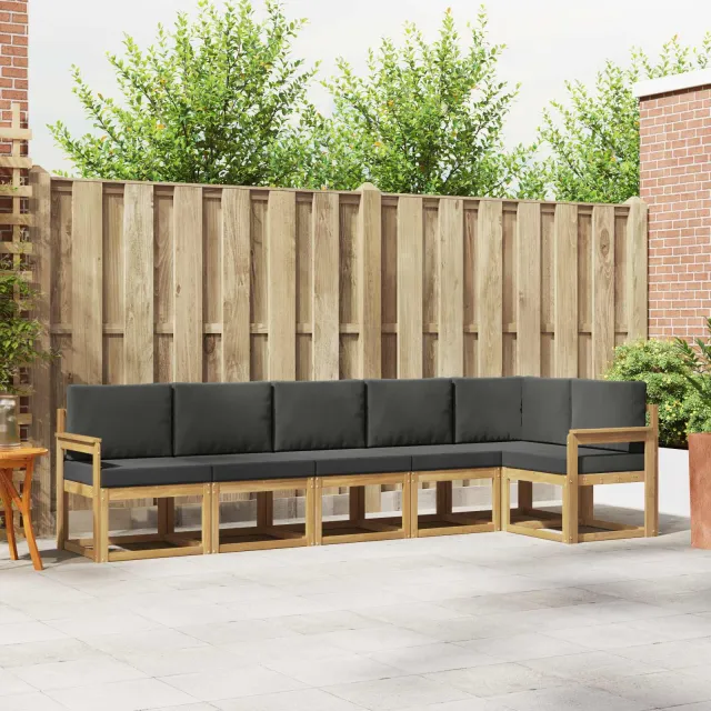 vidaXL Buiten bankenset 6 st Wit en antracietkleurig Polyester