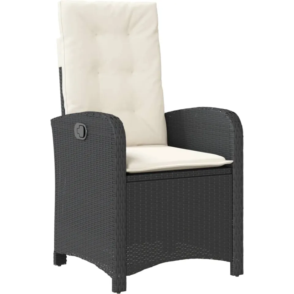 vidaXL 9-delige Tuinset poly rattan zwart