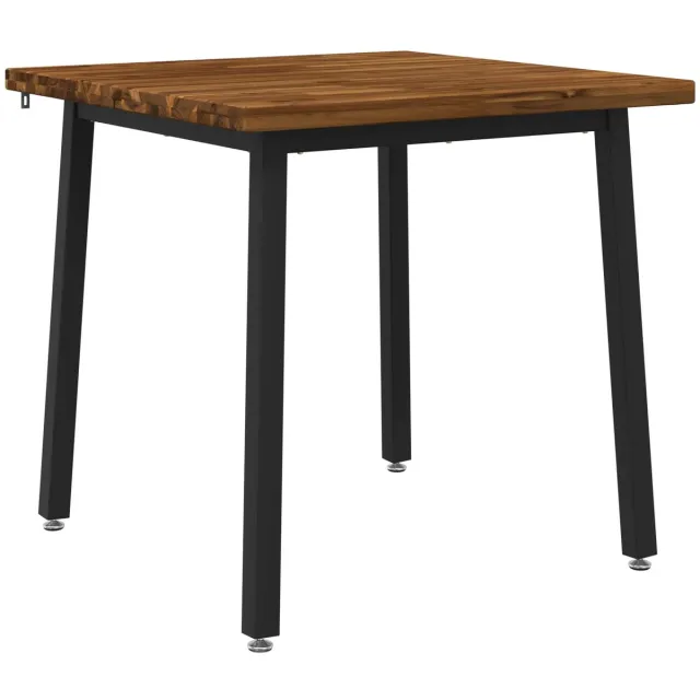 vidaXL Vierkante - Eettafel - 70 - x - 70 - x - 75 - cm - Massief - Acacia - Hout Naturel en Zwart