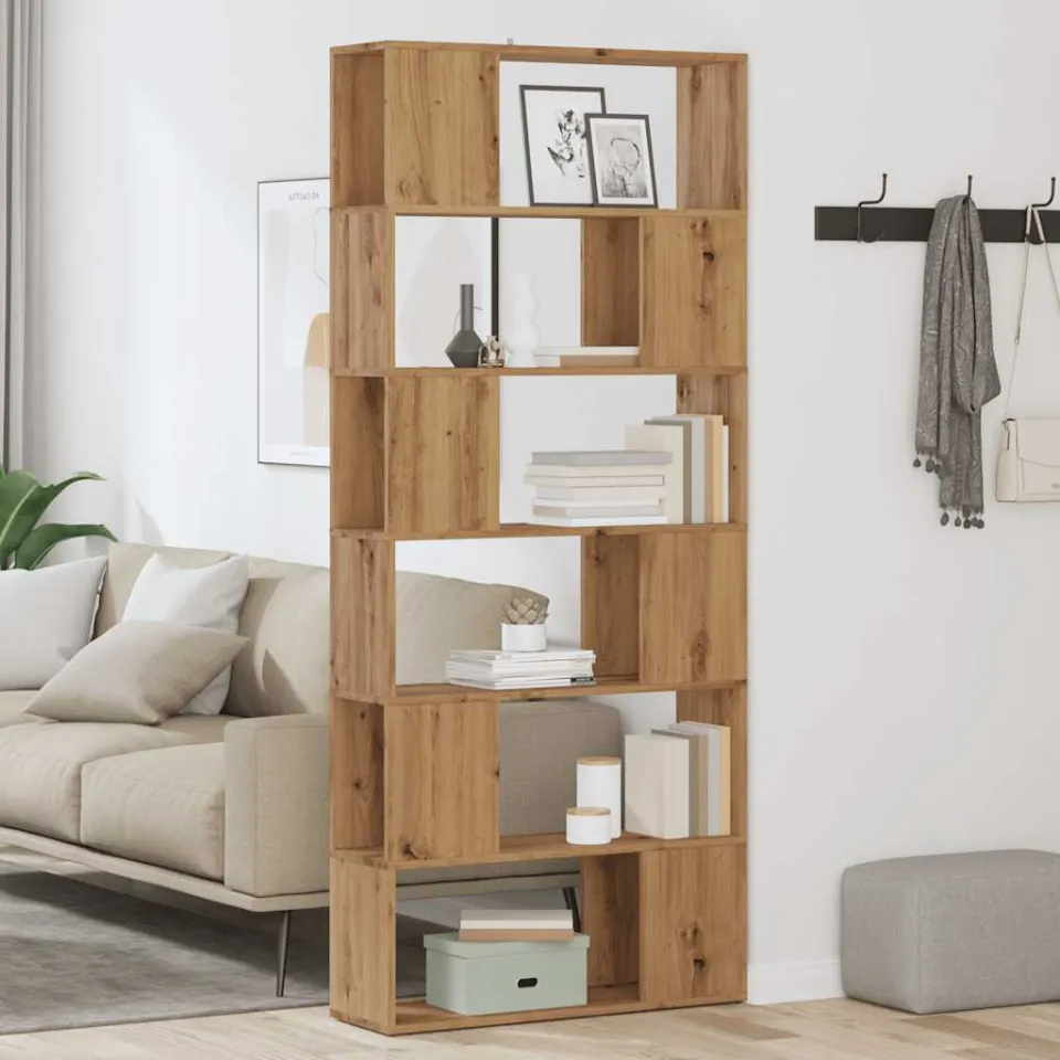 vidaXL Boekenkast/kamerscherm 80x24x186 cm artisanaal eikenkleur, foto 2