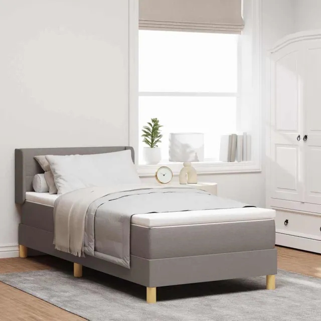 vidaXL Boxspringbed met hoofdeinde Taupe 190 x 90 cm Stof