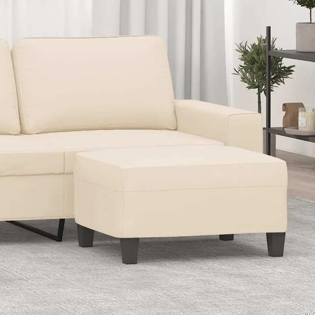 vidaXL Voetenbank 70x55x41 cm microvezelstof beige, foto 2