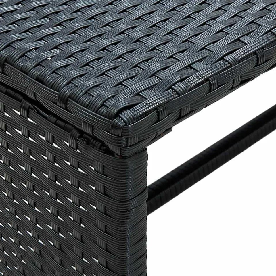 vidaXL Salontafel 70x40x38 cm poly rattan zwart, foto 3