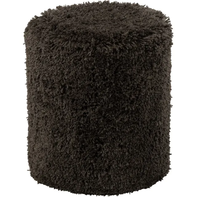 J-Line poef Donzig - polyester - donkergrijs