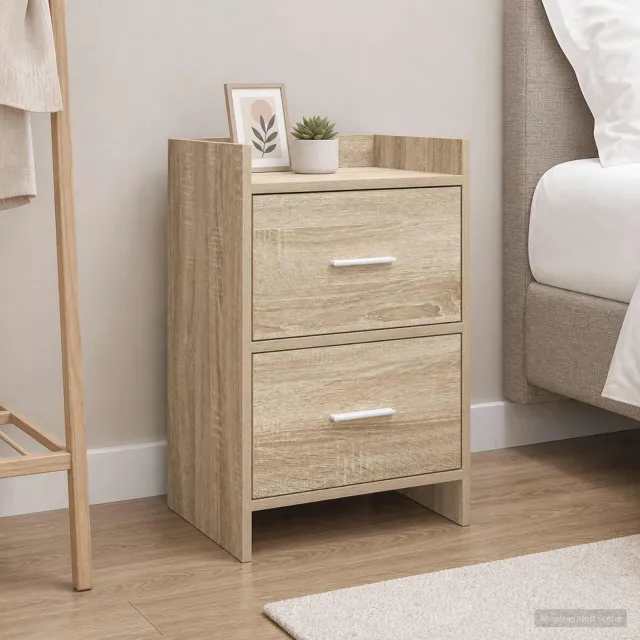 vidaXL Nachtkastjes Sonoma Eiken 40 x 30 x 60 cm Bewerkt hout, foto 2