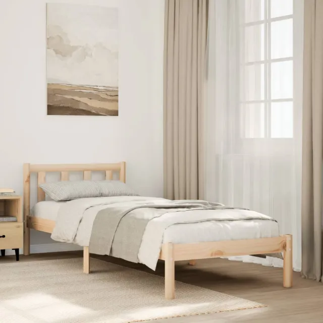 vidaXL Bedframe extra lang zonder matras massief grenenhout 90x210 cm Bruin