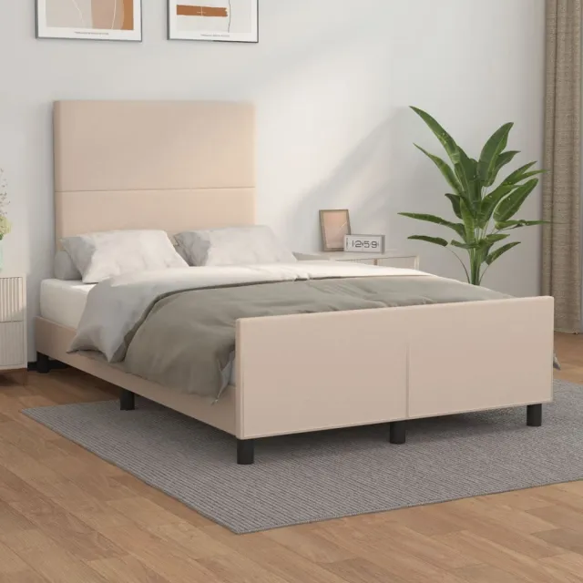 vidaXL Bedframe zonder matras 120x190 cm kunstleer cappuccinokleurig bruin