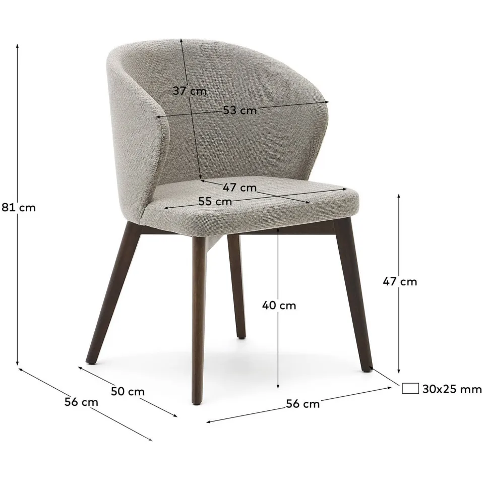 Kave Home Darice eetkamerstoel grijs, foto 3