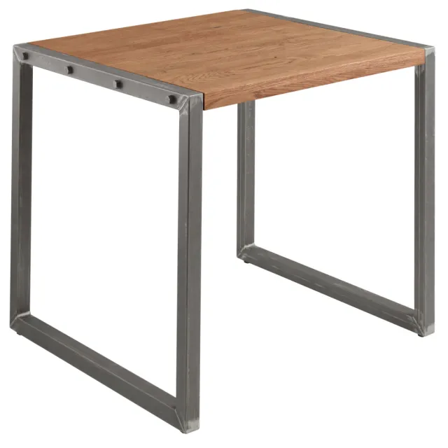 Vega Eettafel Torres vierkant; 80x80x75 cm (LxBxH); Tafelblad antiek eiken/bruin, frame grijs; vierkant