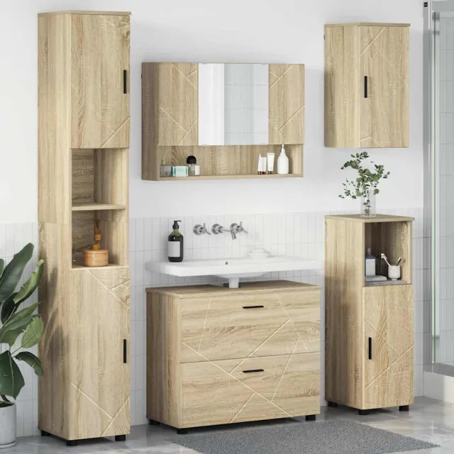 vidaXL Badkamermeubelset 5 st Sonoma Eiken 35 x 30 x 192 cm Bruin