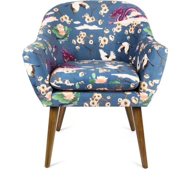 Excelsa Fauteuil Excelsa Fuji 70,5x65x83 cm Hout En Polyester Veelkleurig
