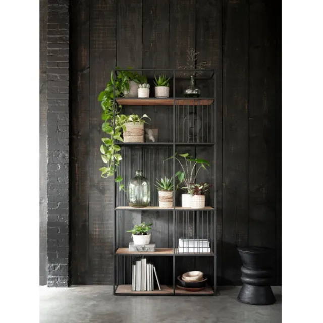 DTP Home Barra boekenrek teakhout naturel - 95 x 35 x 210 cm Bruin