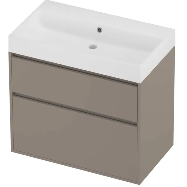 Proline Podium Badmeubelset Polystone Loft 80x46x75 cm Mat White Clay Beige