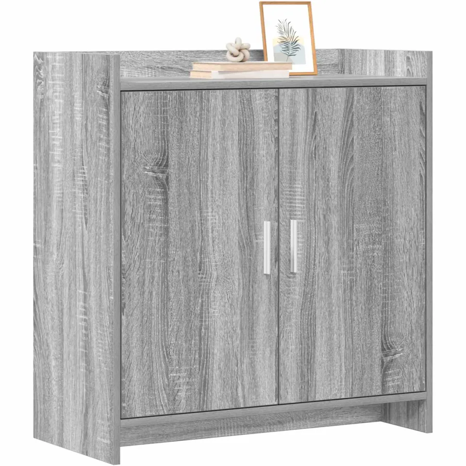 vidaXL Dressoir Grijs Sonoma 72 x 36 x 80 cm Bewerkt hout