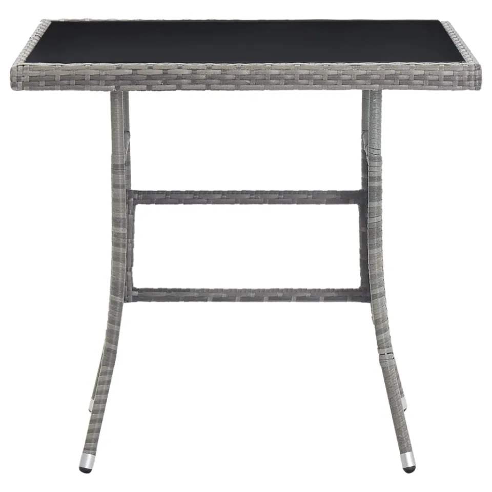 vidaXL Tuintafel 80x80x74 cm poly rattan grijs, foto 2