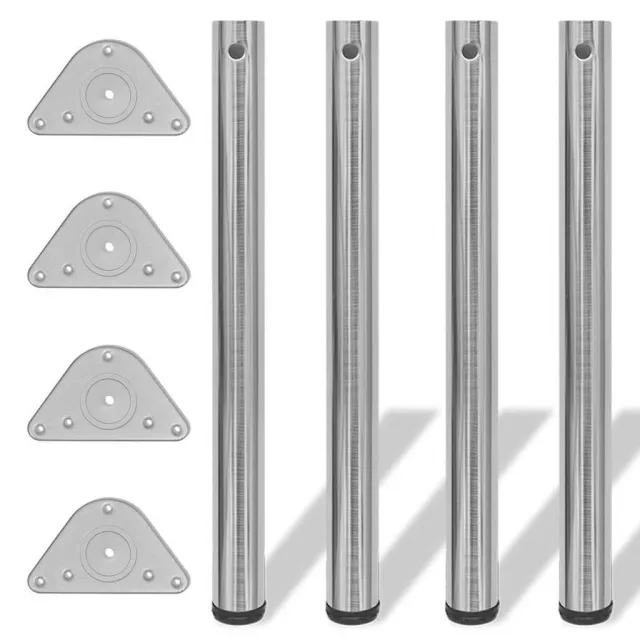 vidaXL Tafelpoten in hoogte verstelbaar geborsteld nikkel 710 mm 4 st Zilver