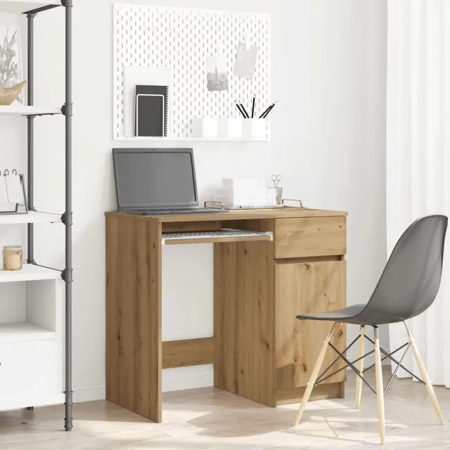 vidaXL Bureau ambachtelijk 86x49x76 cm spaanplaat eikenkleurig, foto 2