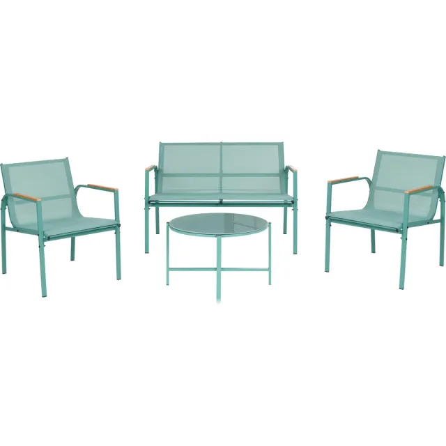 Beliani LEDRO - Loungeset 4-zits - Groen - Staal