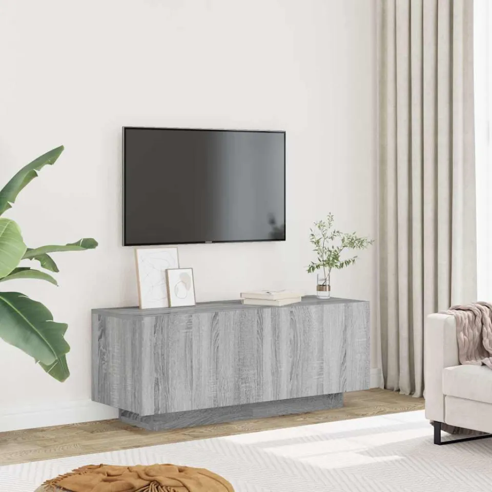 vidaXL Tv-meubel 100x35x40 cm bewerkt hout grijs sonoma eikenkleurig, foto 2