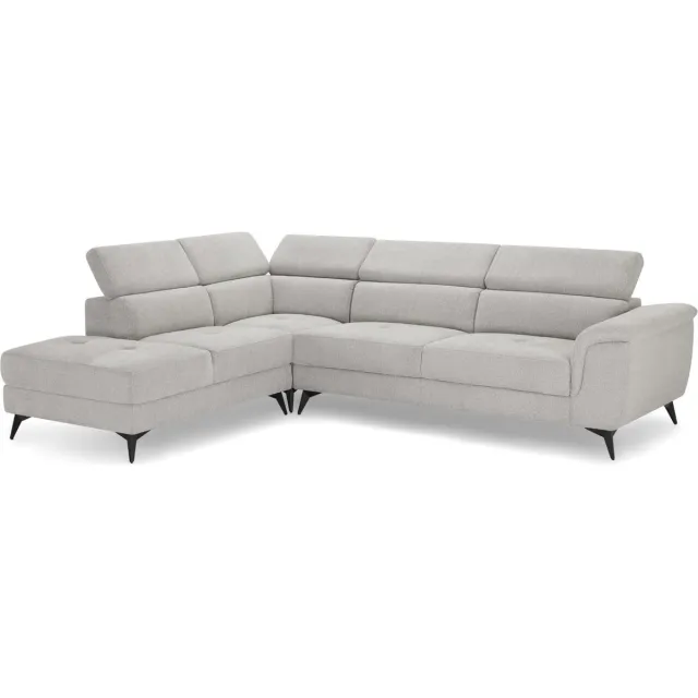 G***-M Hoekbank Links Grijs Stof - 290x95x90cm - Zitdiepte 55cm - Giga Meubel