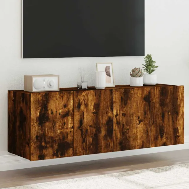 vidaXL Tv-wandmeubels met LED 2 st 60x35x41 cm gerookt eikenkleurig Bruin