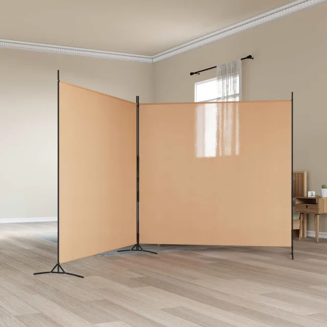 vidaXL 2-Panelen Kamerscherm Beige 348 x 180 cm Stof, foto 2