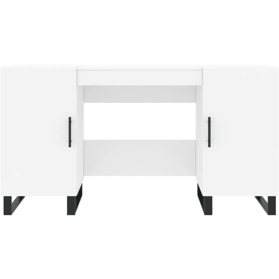vidaXL Bureau 140x50x75 cm bewerkt hout wit, foto 4